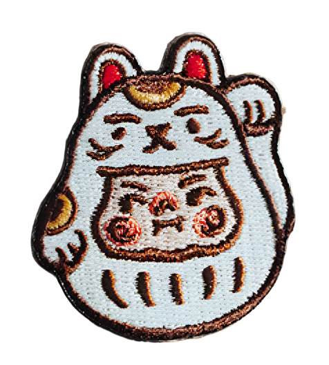 PP x Monster Daruma Embroidery Patch - Lucky Cat
