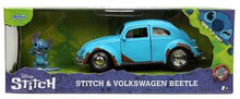 Load image into Gallery viewer, Jada Toys Disney&#39;s Lilo &amp; Stitch 59 Blue Punch Buggy w/Stitch Figure
