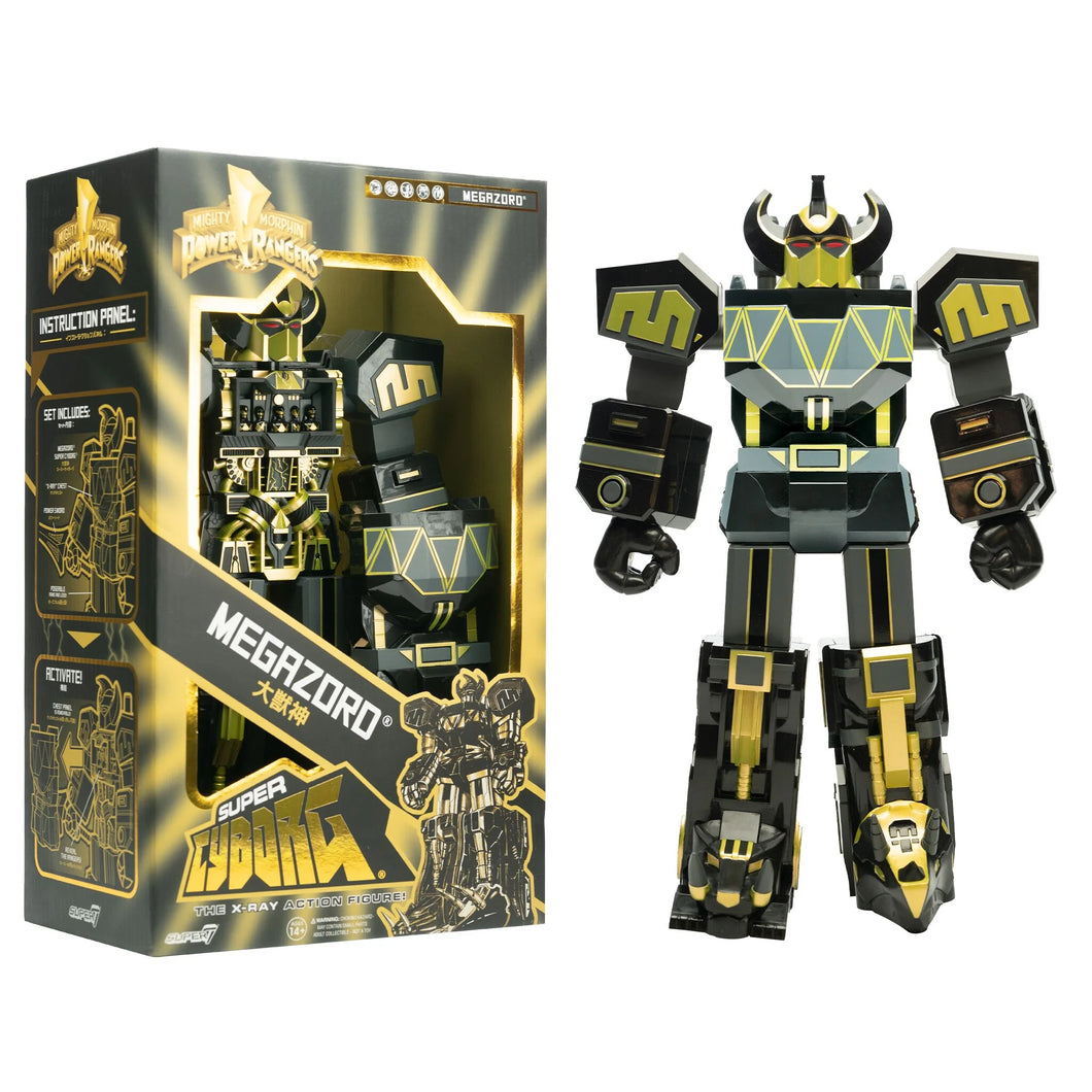 Super7 Mighty Morphin Power Rangers Super Cyborg Megazord Action Figure (Black/Gold)