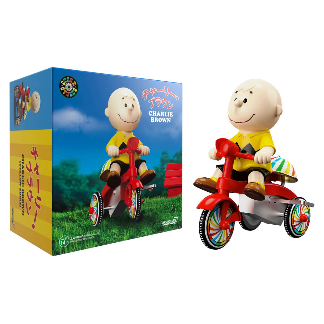 Super7 Peanuts Super Cycles Charlie Brown - Yellow Shirt & Red Trike