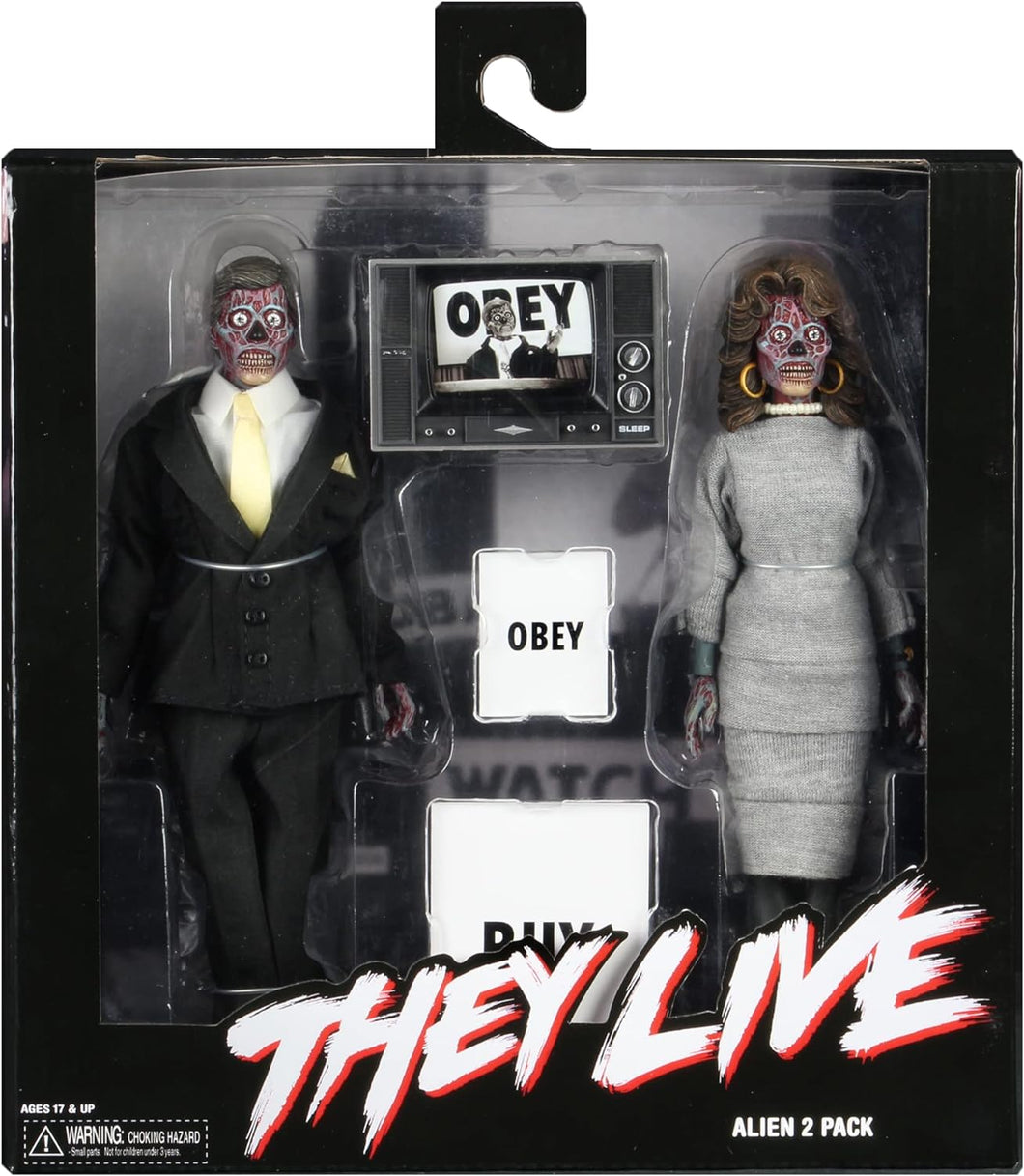 NECA They Live: Aliens 8 Inch Retro 2 Pack Action Figure Set