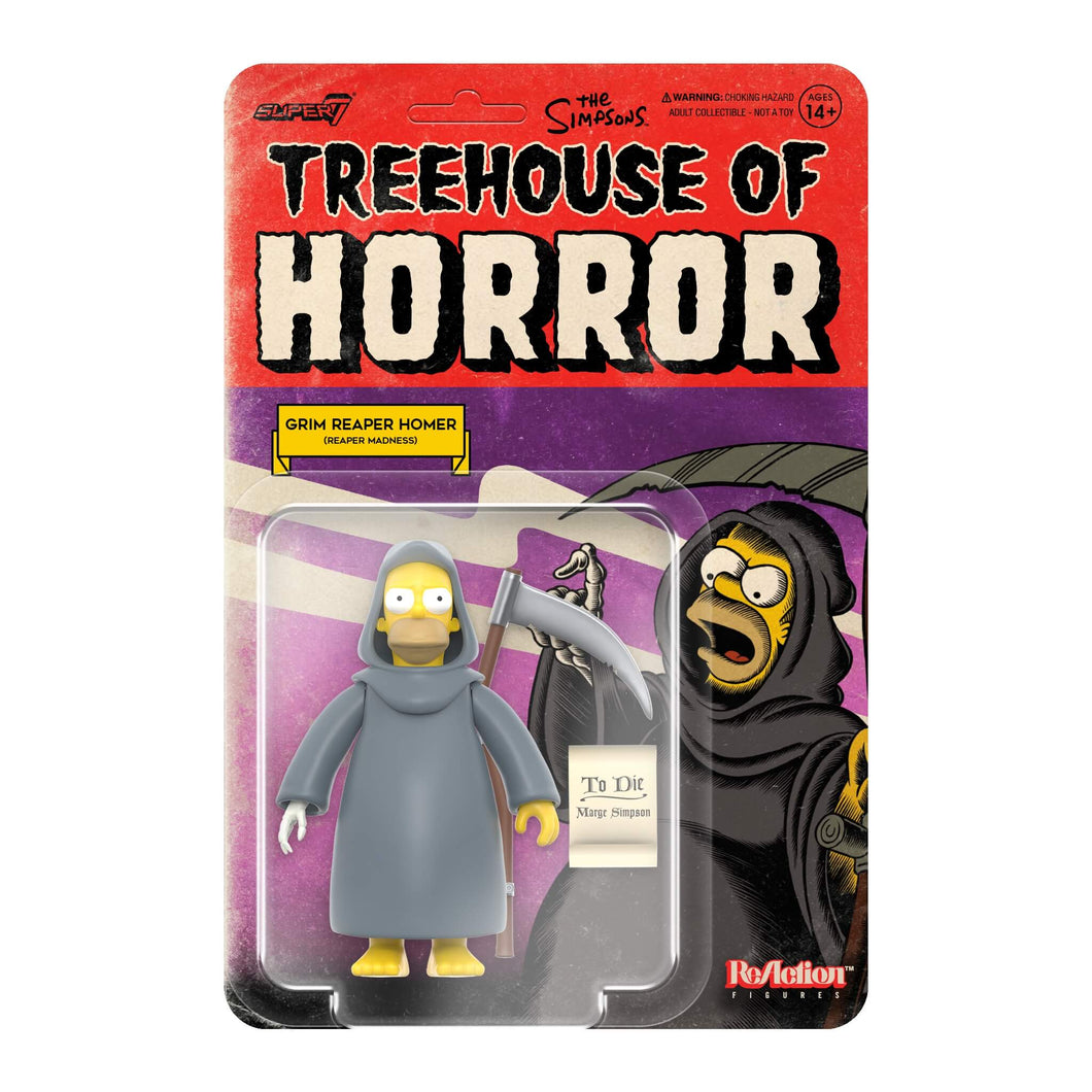 Super7 The Simpsons ReAction Figure - Treehouse of Horror - Grim Reaper Homer
