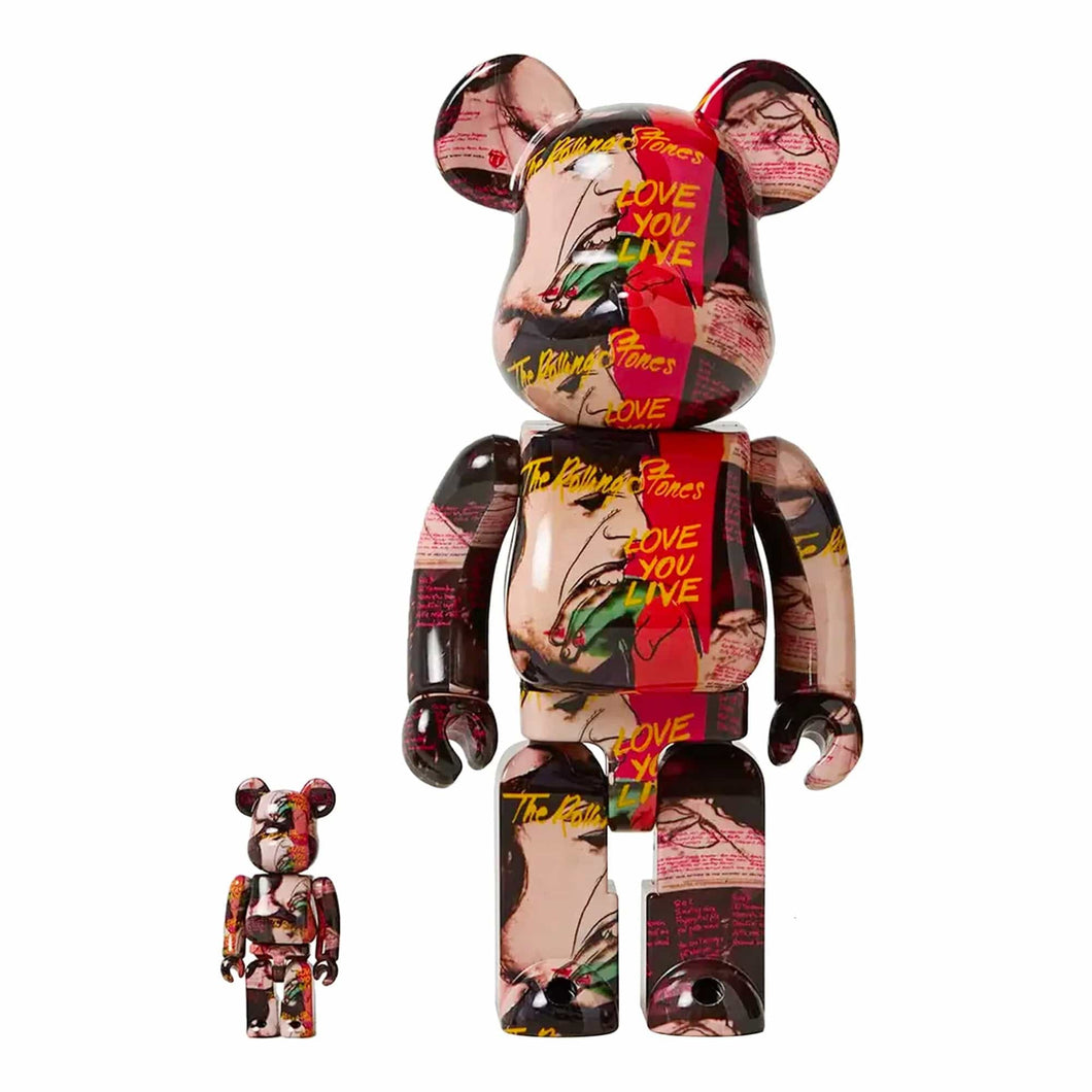 BE@RBRICK ANDY WARHOL X THE ROLLING STONES LOVE YOU 400％ + 100%