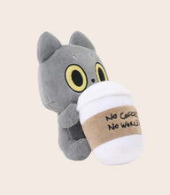 Load image into Gallery viewer, Hakongee 6" Plush - Sitting with Giant Coffee Cup
